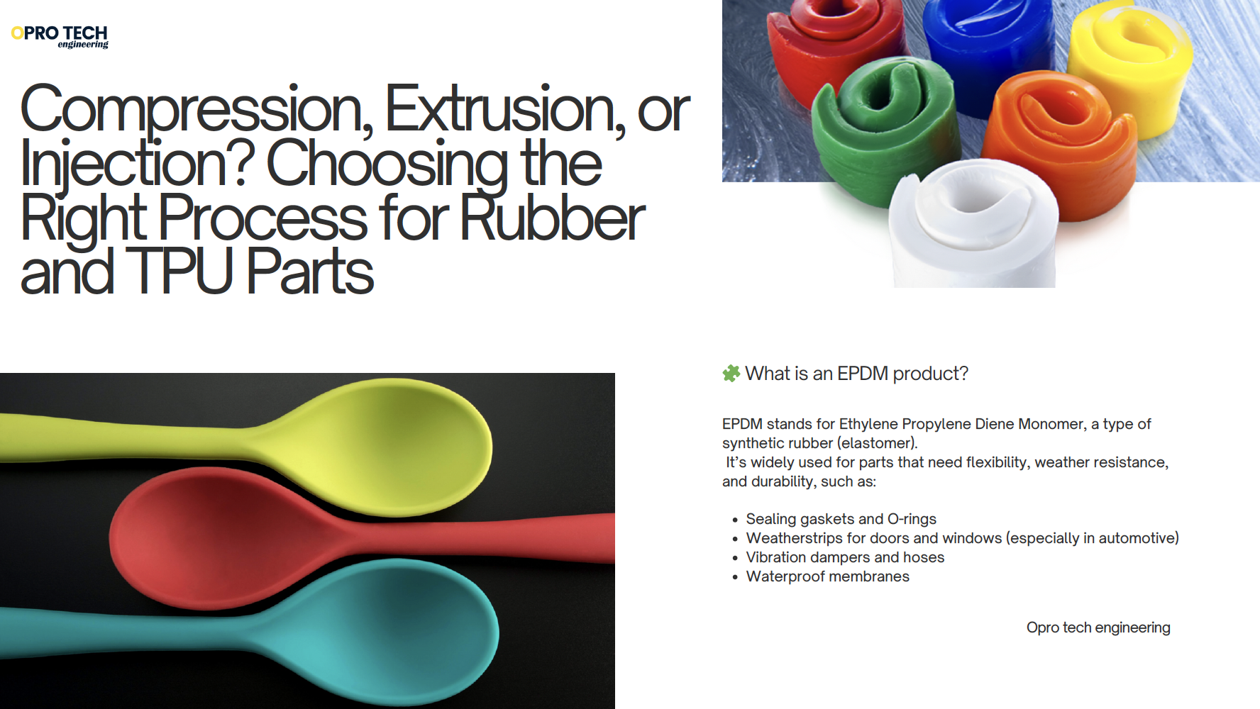 Compression, Extrusion, or Injection? Choosing the Right Process for Rubber and TPU Parts